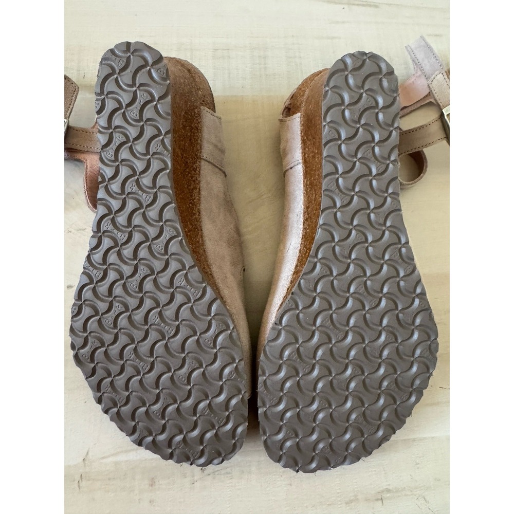 Birkenstock Papillio Elisa Wedges Gladiator Sandals Womens Size 6/EU 37 Beige - Picture 8 of 11